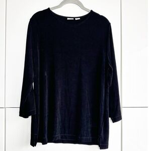Chicos Travelers Black Pullover Top Size 2 (12-14)
3/4 sleeves